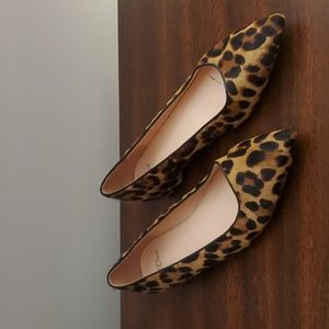J. Crew Marina Leopard Calf Hair Flats